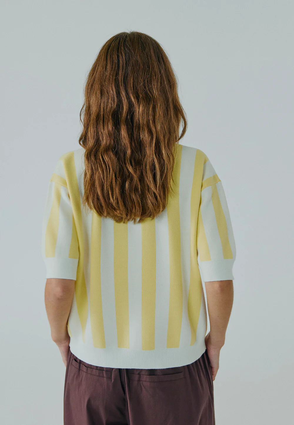 Varsity knit polo light yellow