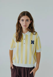 Varsity knit polo light yellow