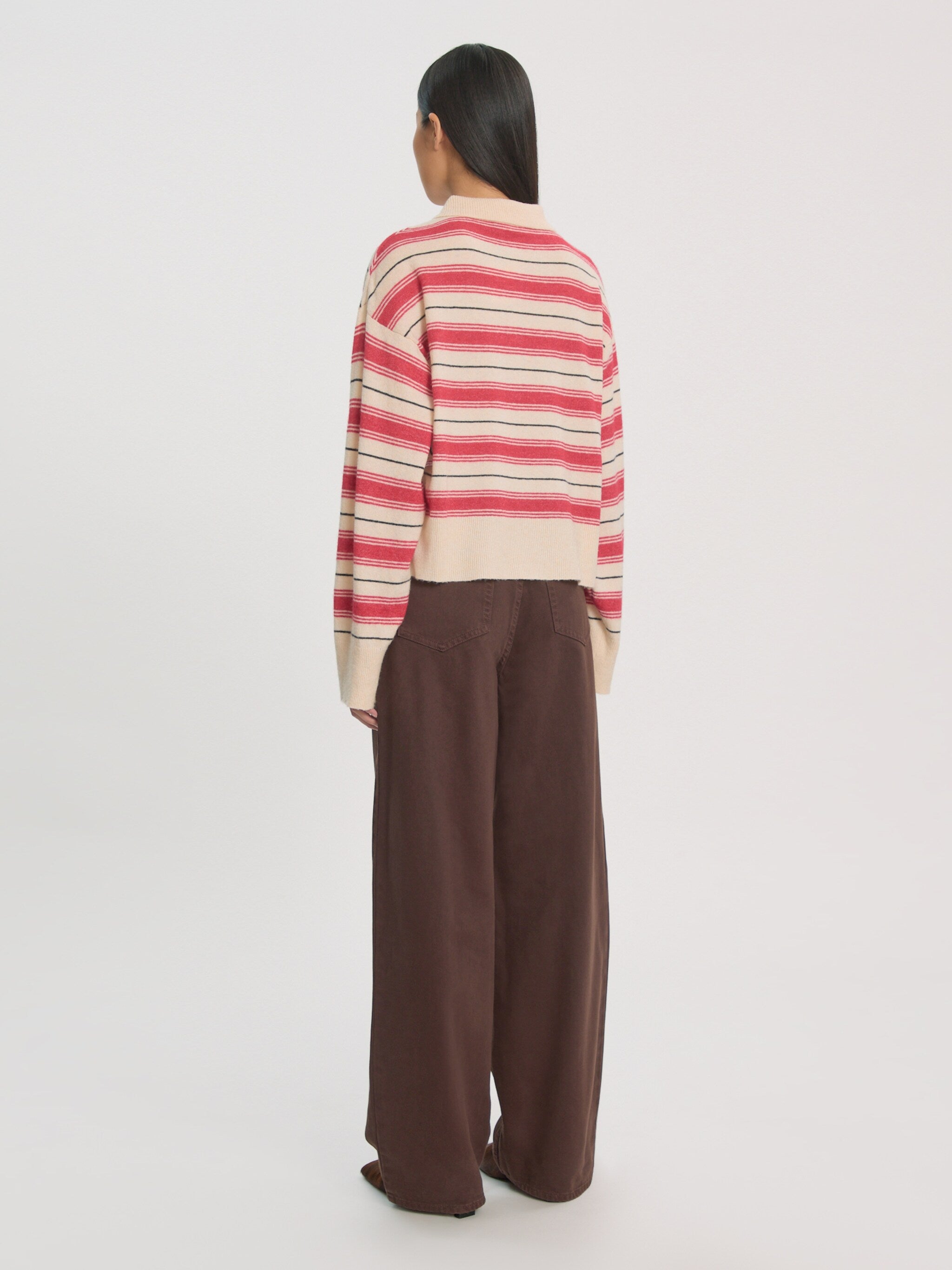 Gerit jumper vanilla red stripe