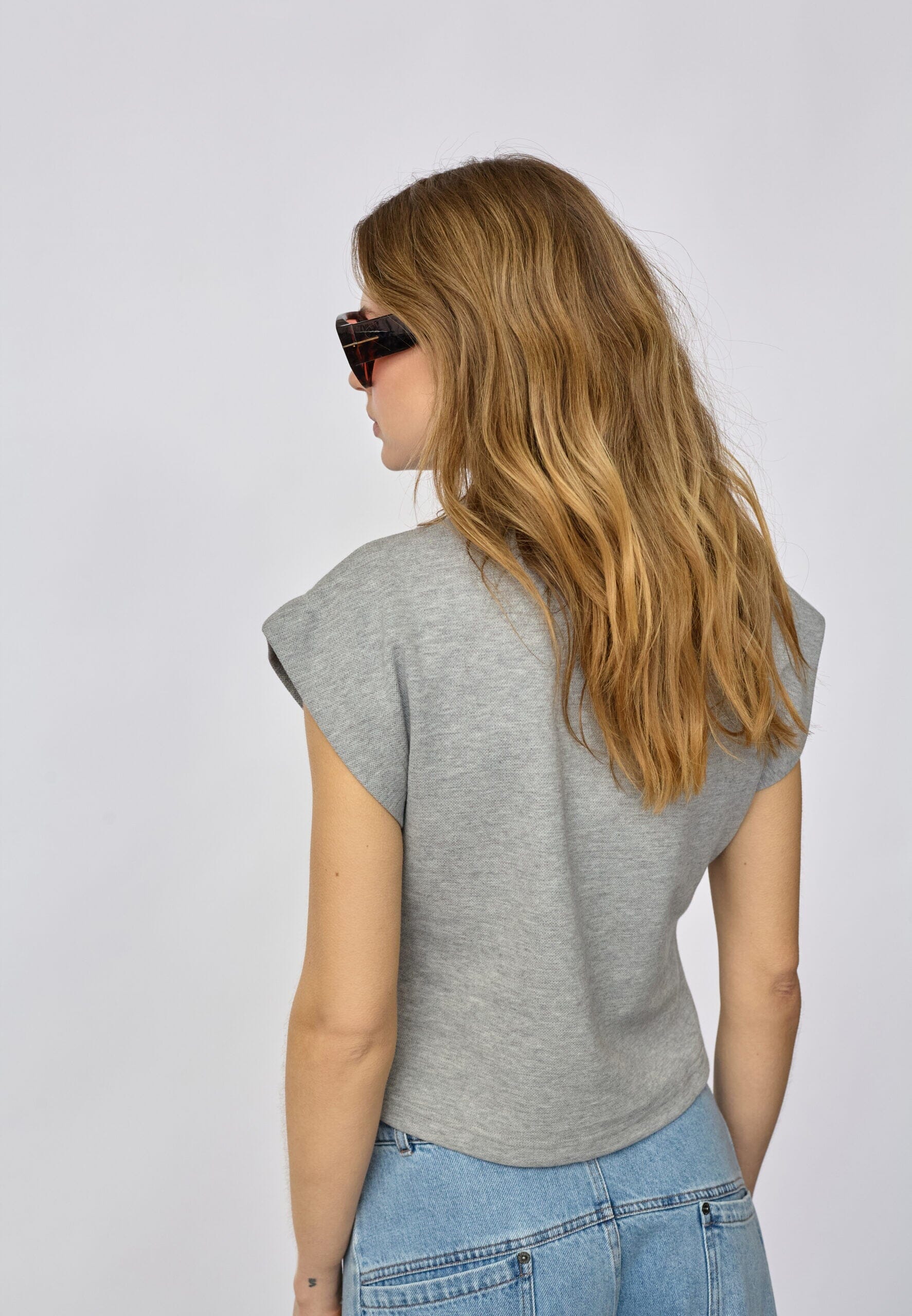 Sida cc polo top grey melange