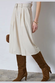 Terry cc pleat bermuda bisquit