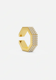 edge large diamond earcuff gold