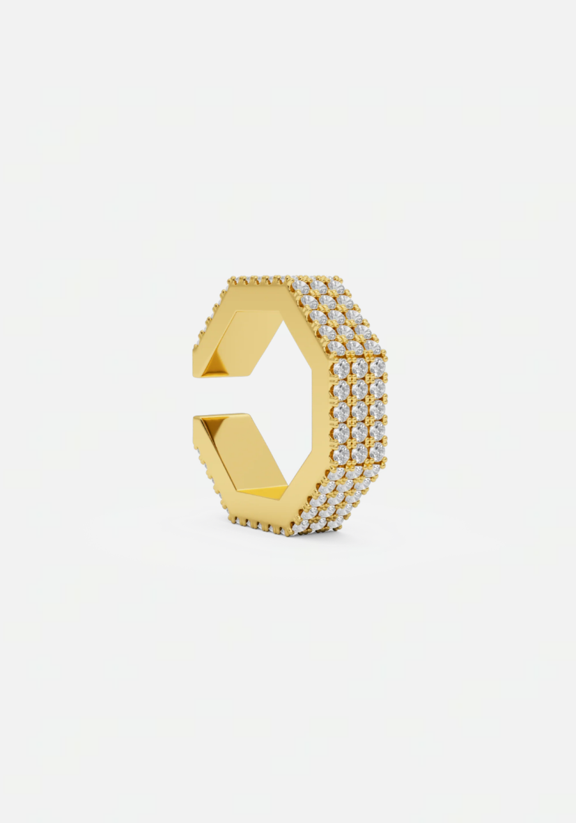 edge large diamond earcuff gold