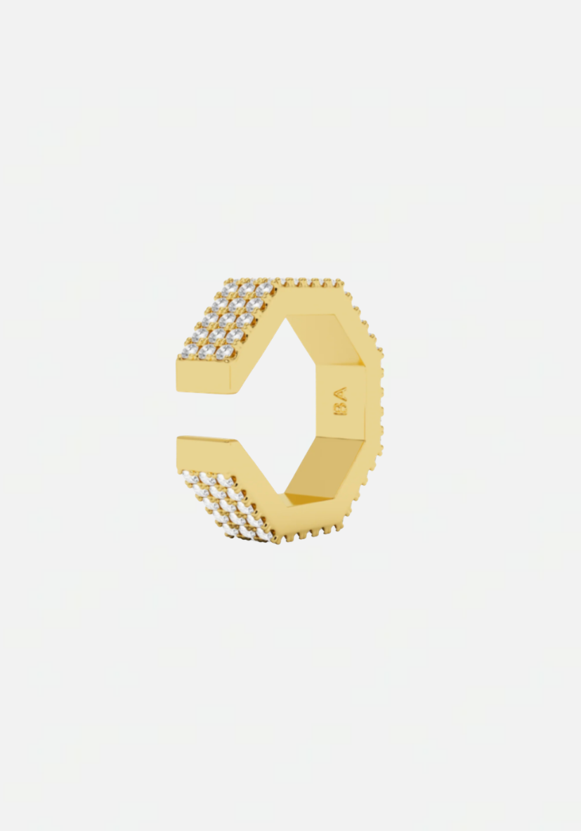 edge large diamond earcuff gold