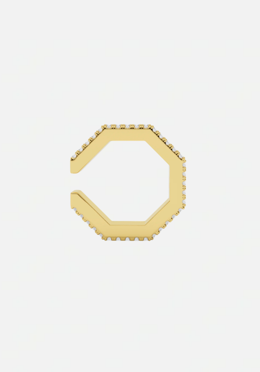 edge large diamond earcuff gold