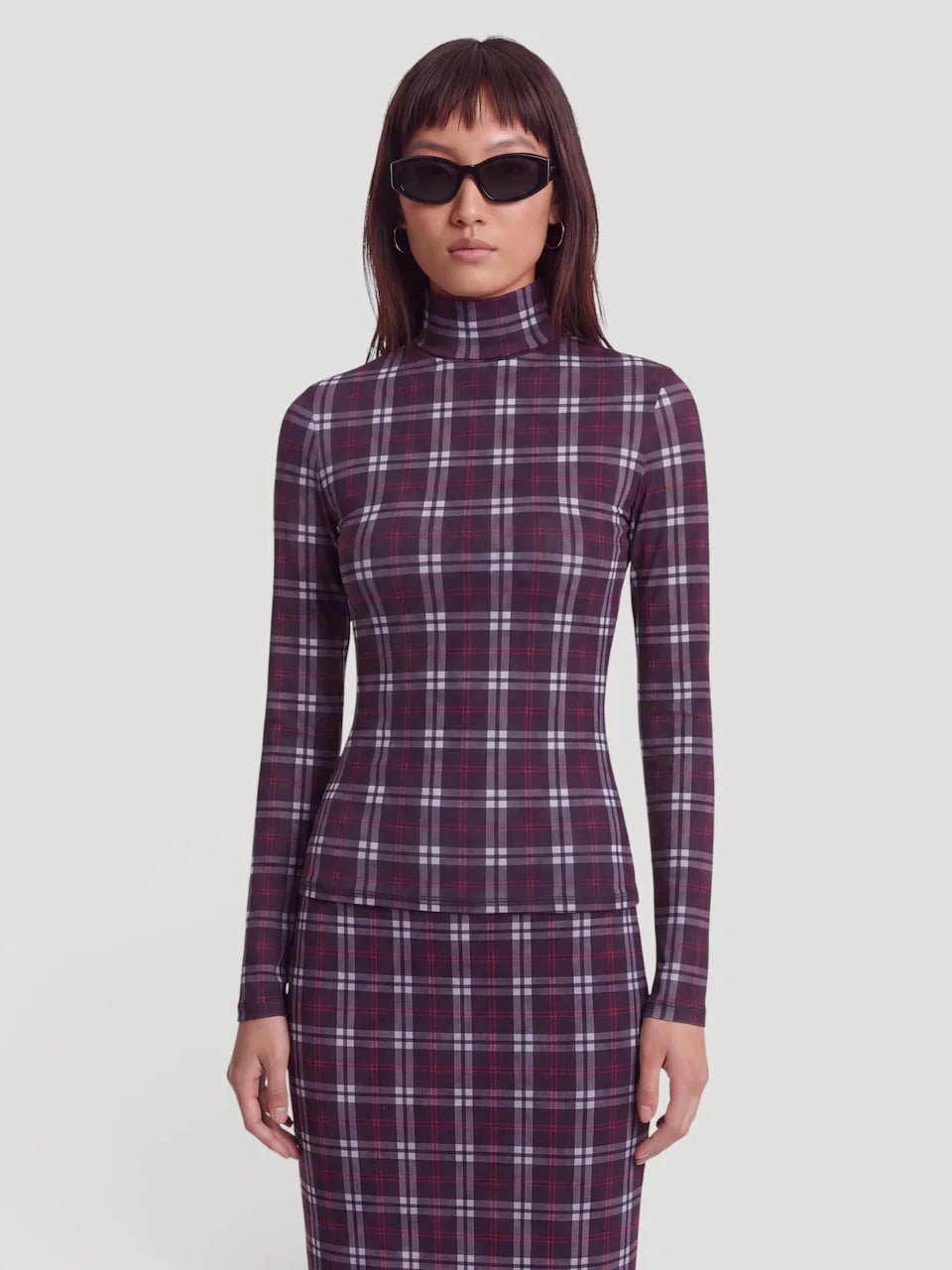 Fiore longsleeve barbados cherry checks
