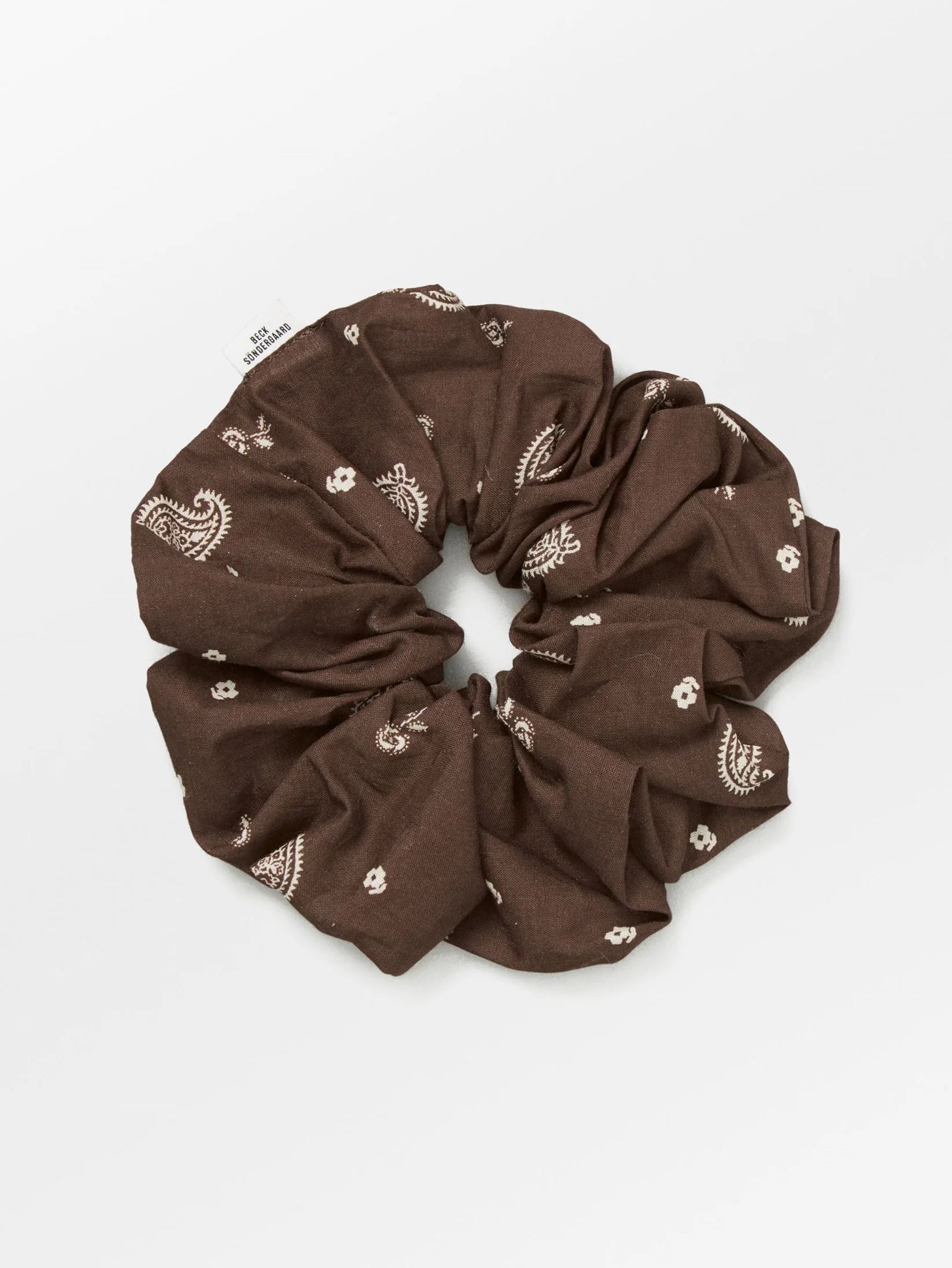 Bloom Paisly Scrunchie Chocolate Brown