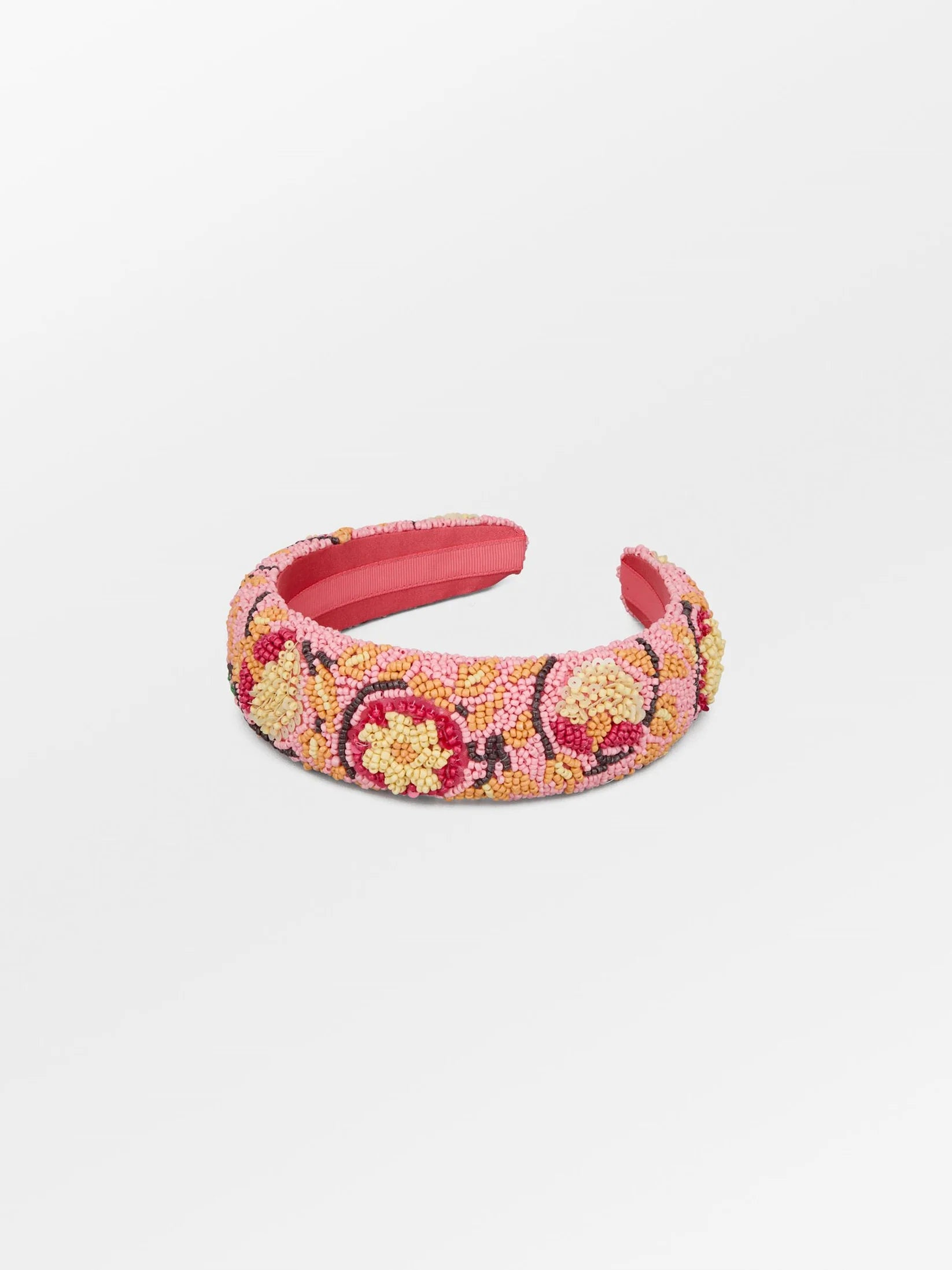 Asflora Wide Beaded Hairbrace Pink