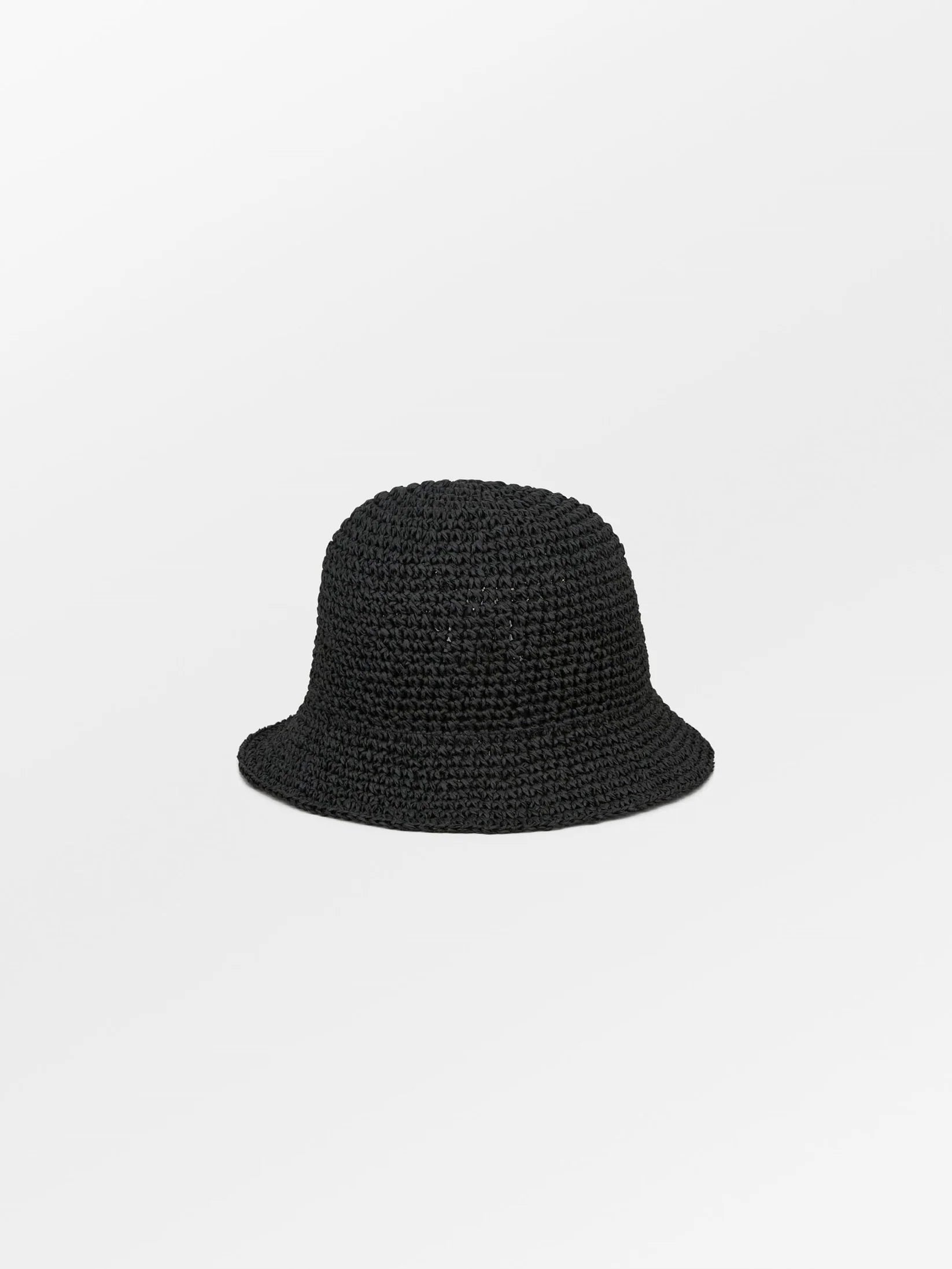 Solid Saverina Straw Hat black