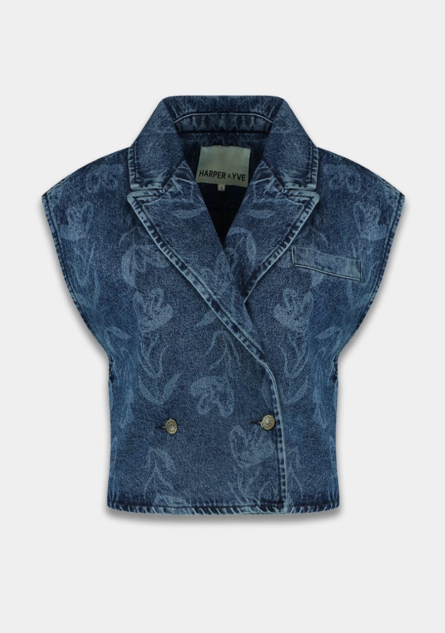 Esmee gilet mid blue jeans