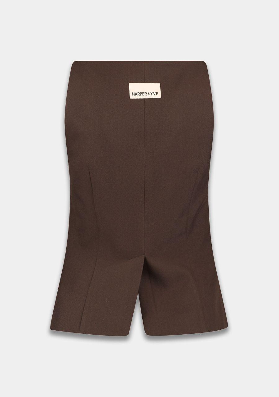 Rey gilet saddle brown