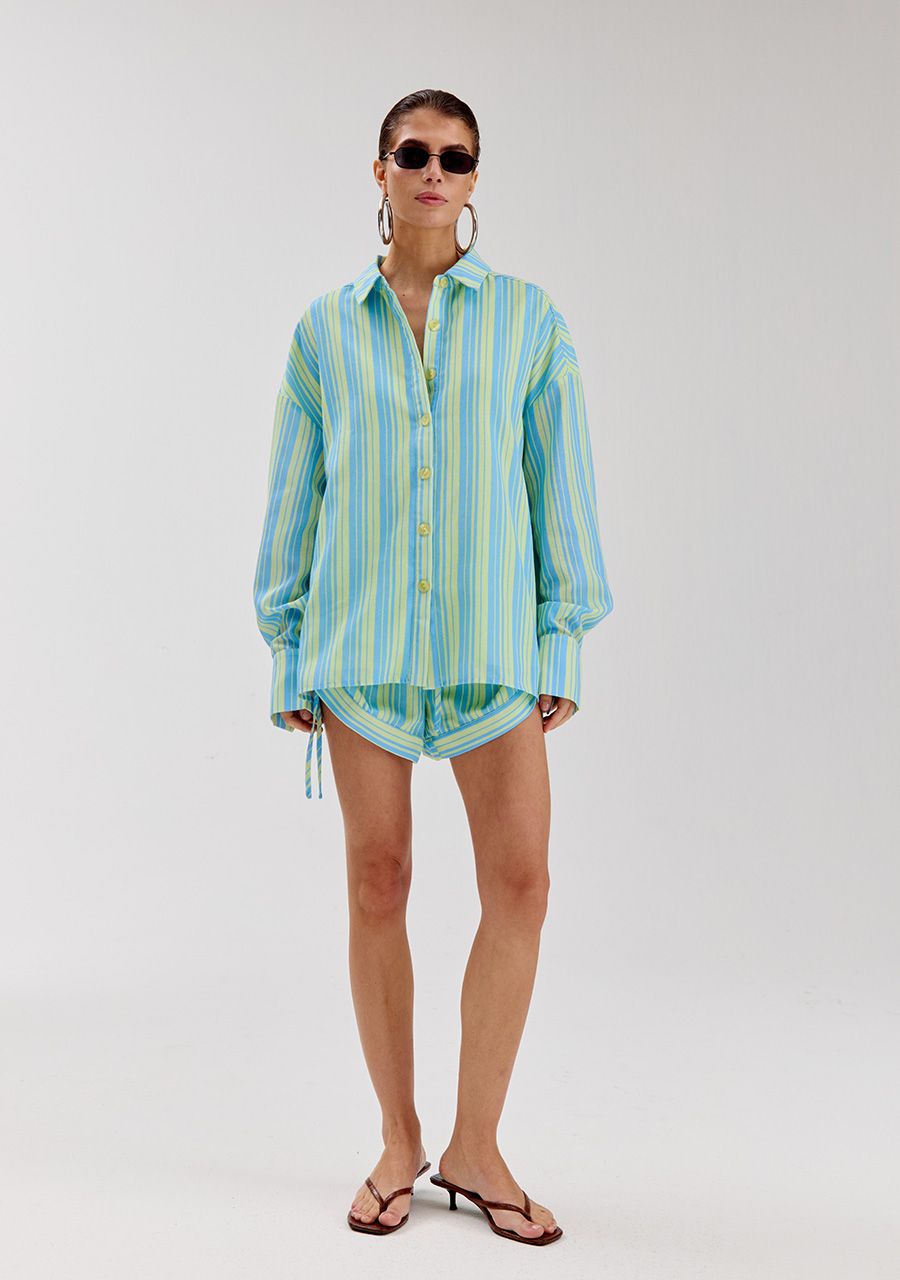 Yessie short blue yellow stripes