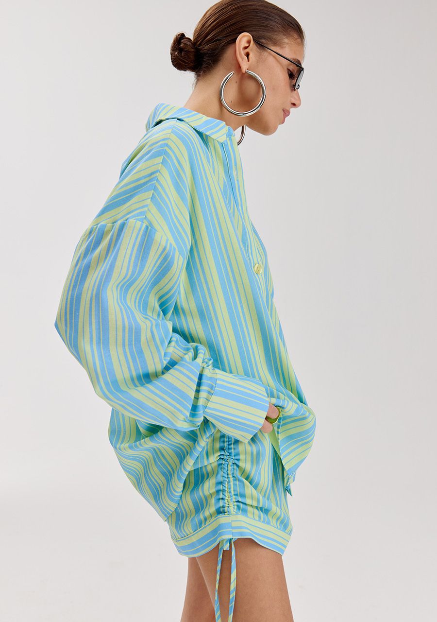 Yessie short blue yellow stripes