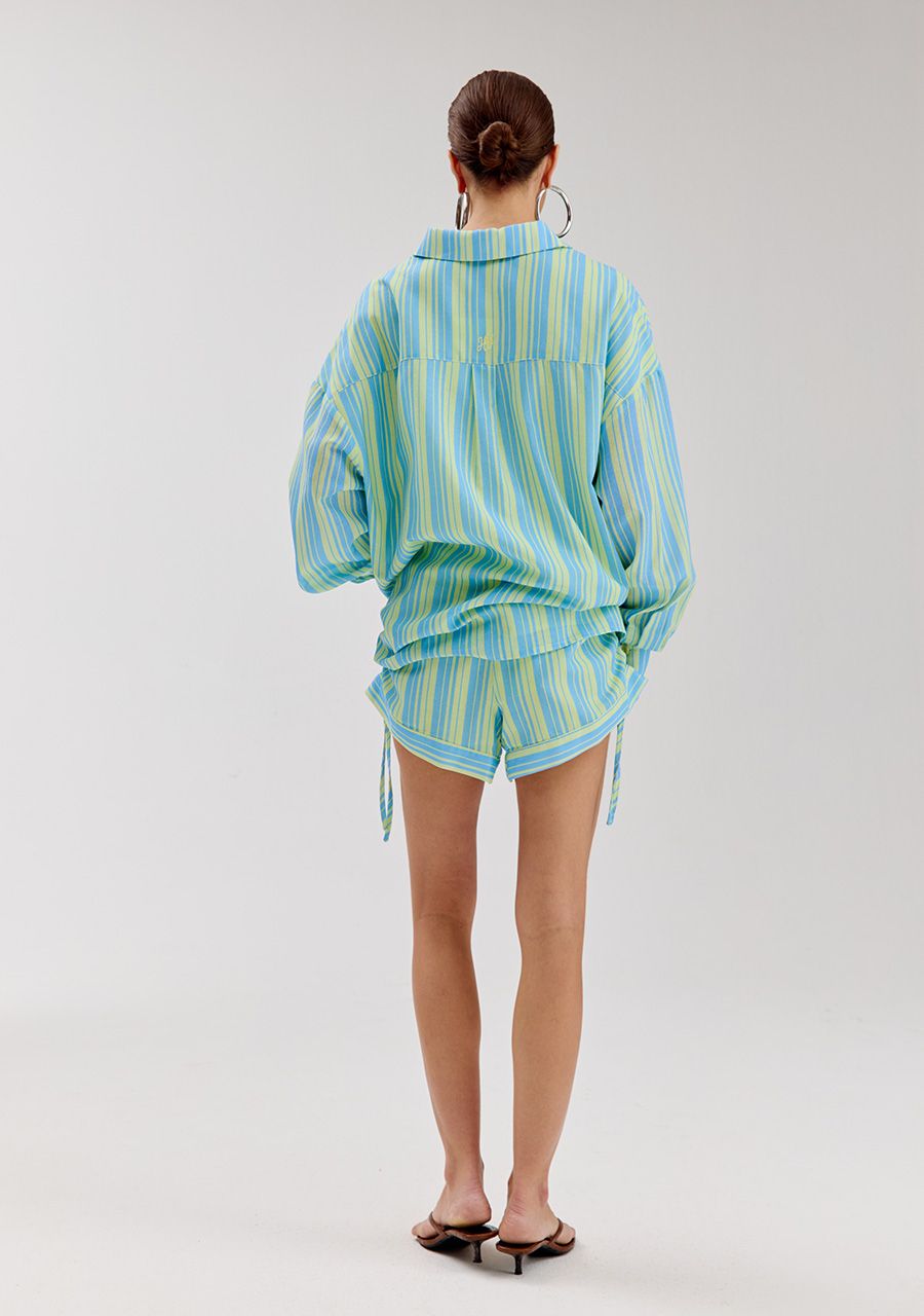 Yelena blouse blue yellow stripes