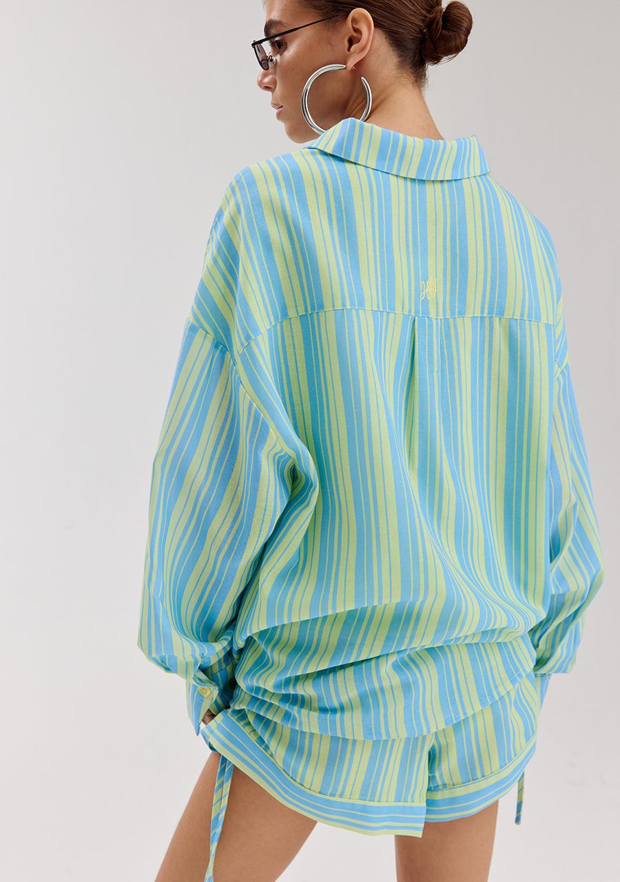 Yelena blouse blue yellow stripes