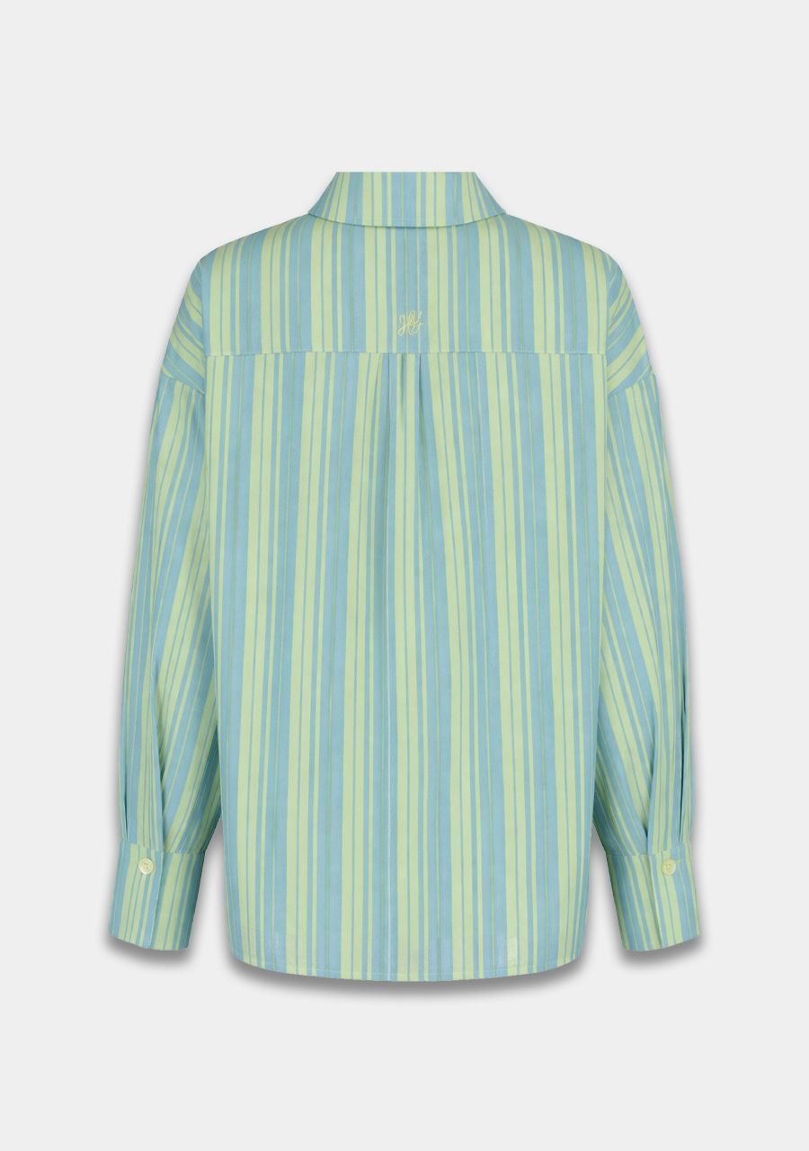 Yelena blouse blue yellow stripes