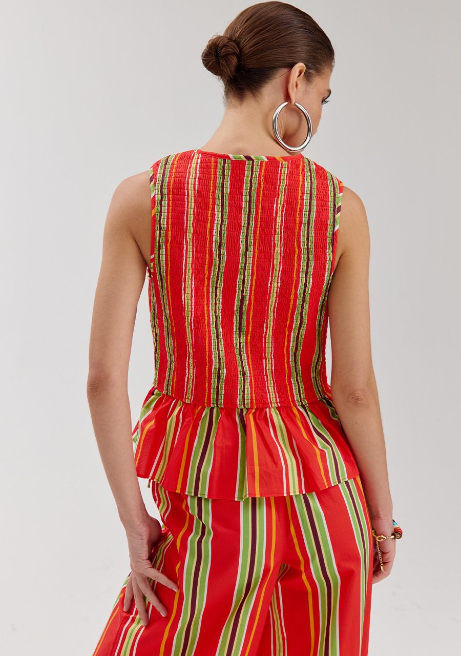 Cindy top red stripes