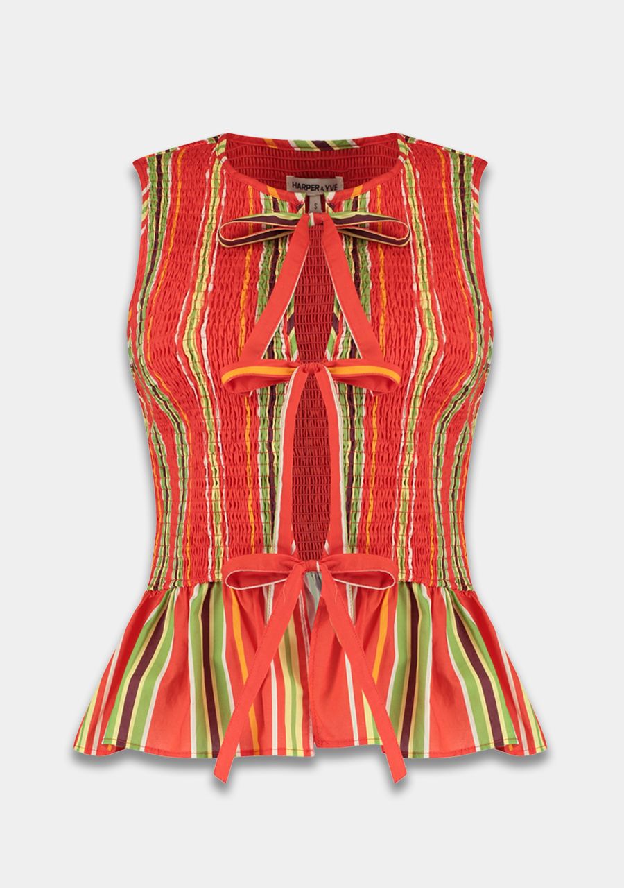 Cindy top red stripes