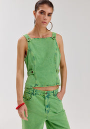 Zey top vibrant green