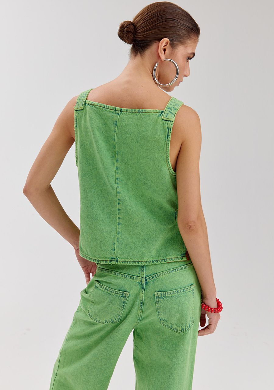Zey top vibrant green