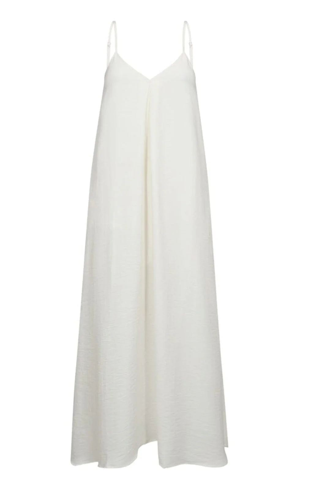 Corsica pleat strap dress white