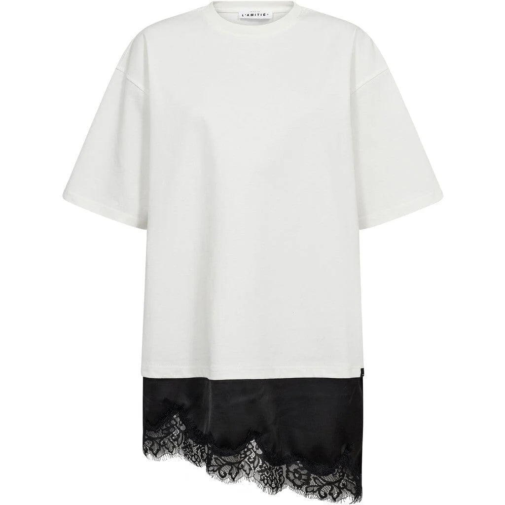 Loose mix lingerie tee off white