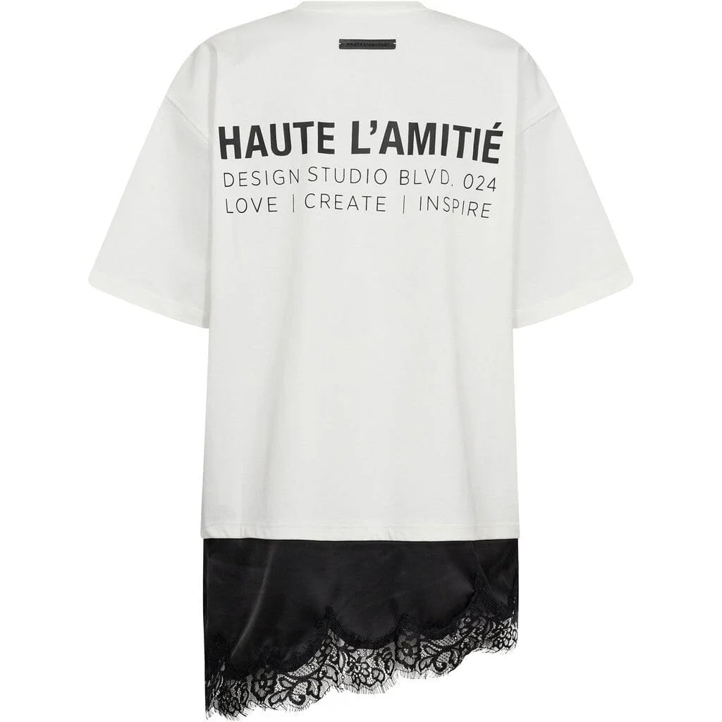 Loose mix lingerie tee off white