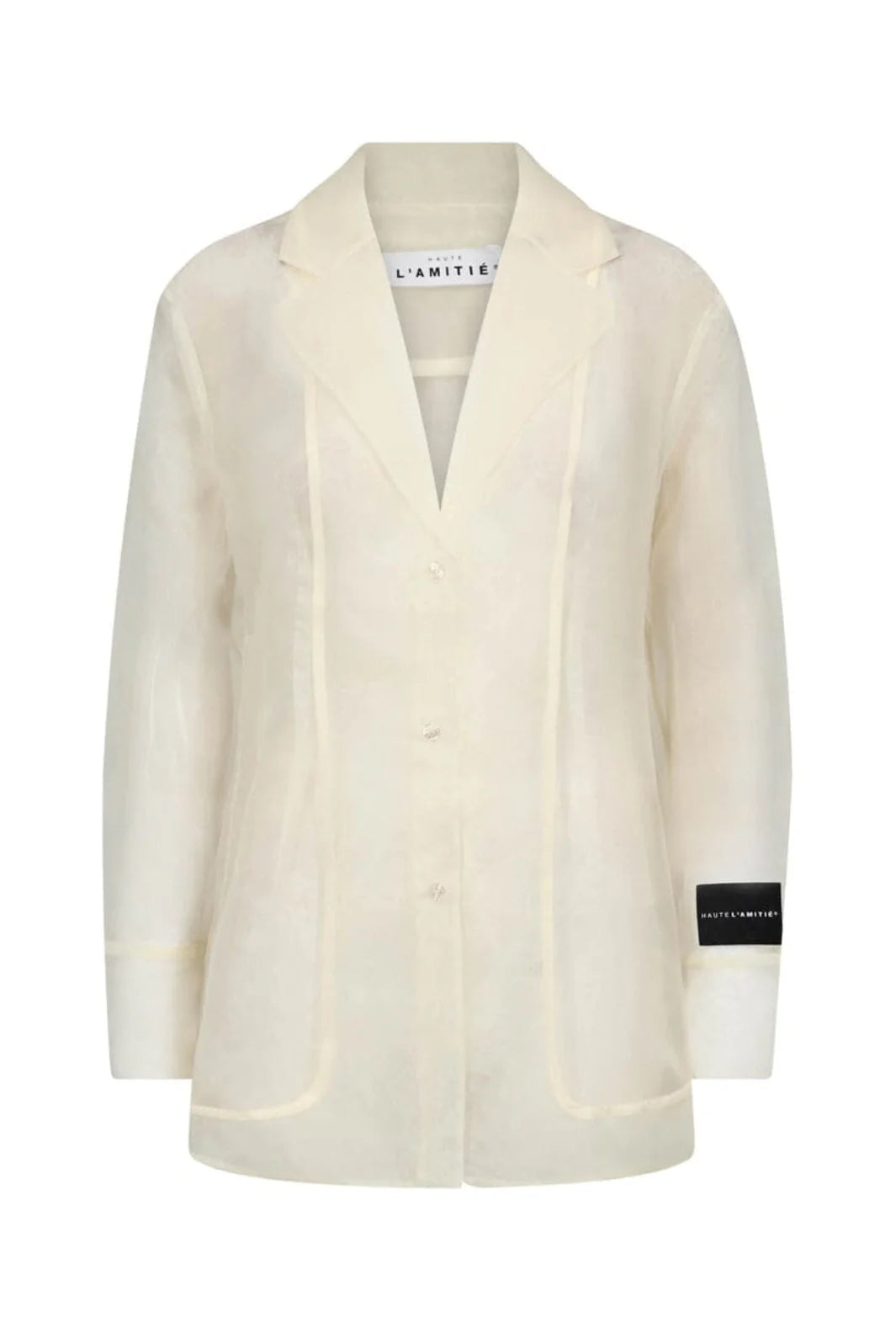 Ring organza blazer shirt pale yellow