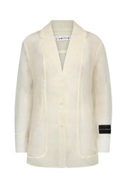 Ring organza blazer shirt pale yellow