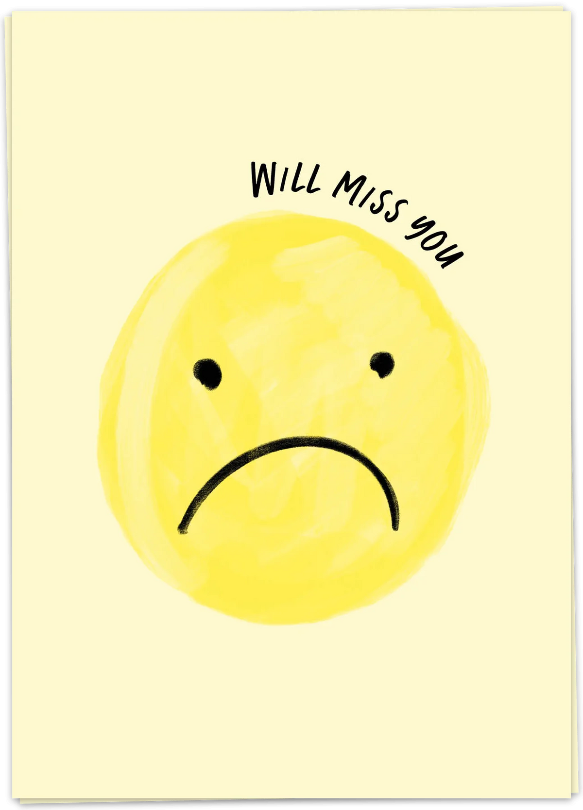 Will miss you smiley card