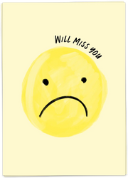 Will miss you smiley card