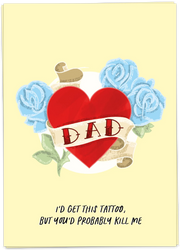 Dad tattoo card