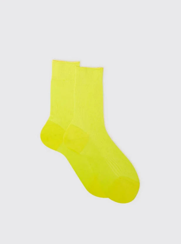 One ribbed laminted sock yellow
