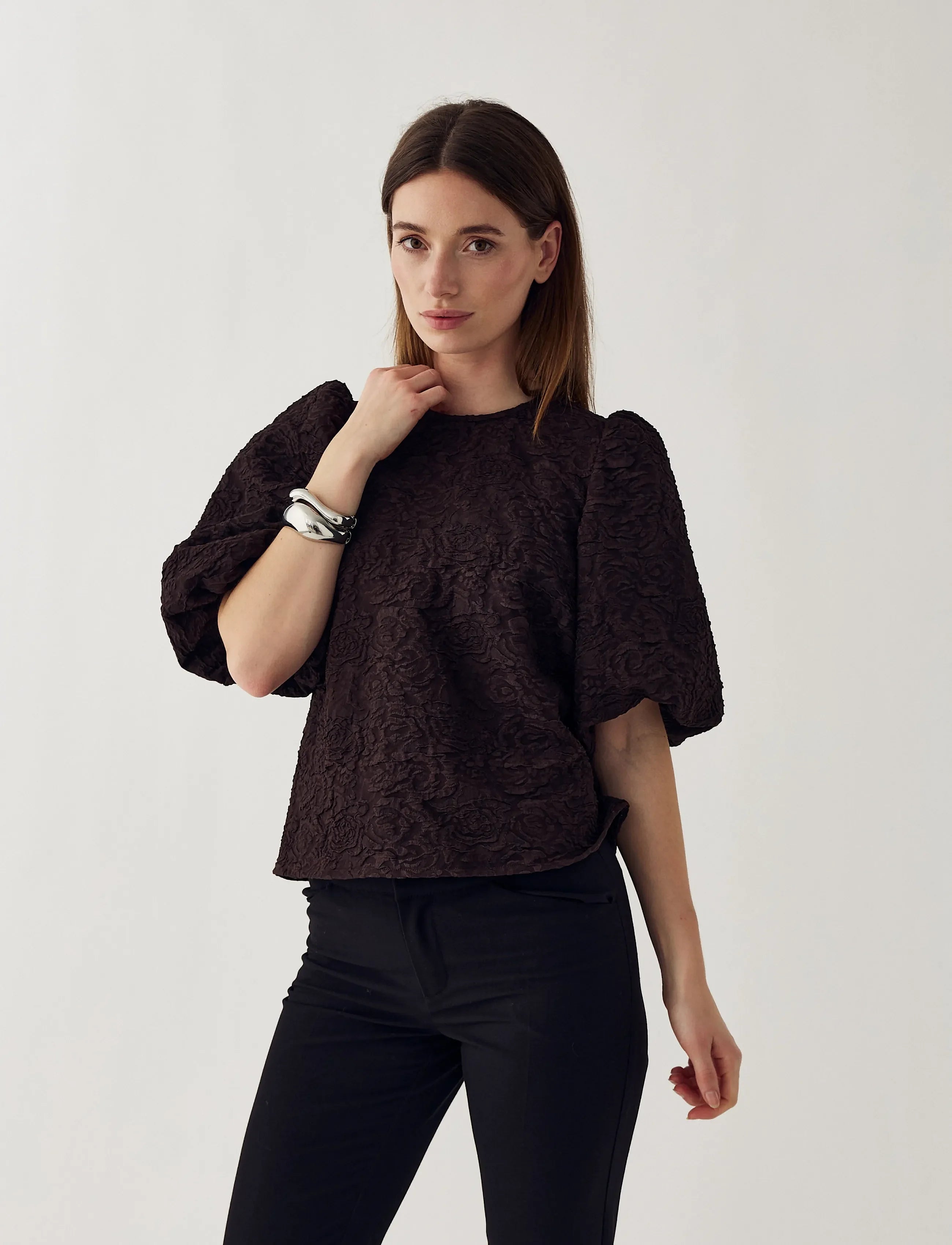 N-shelly blouse chocolate