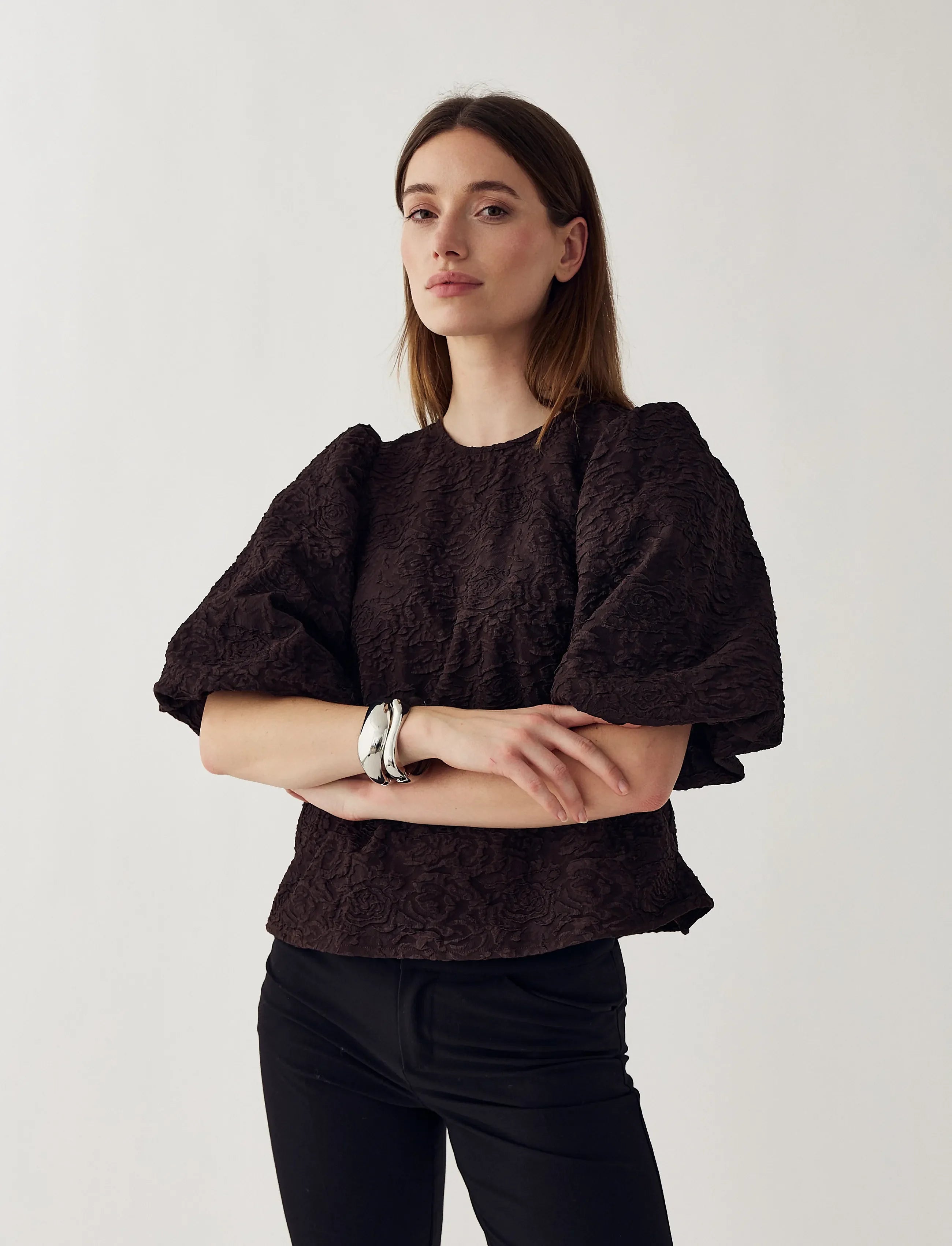 N-shelly blouse chocolate