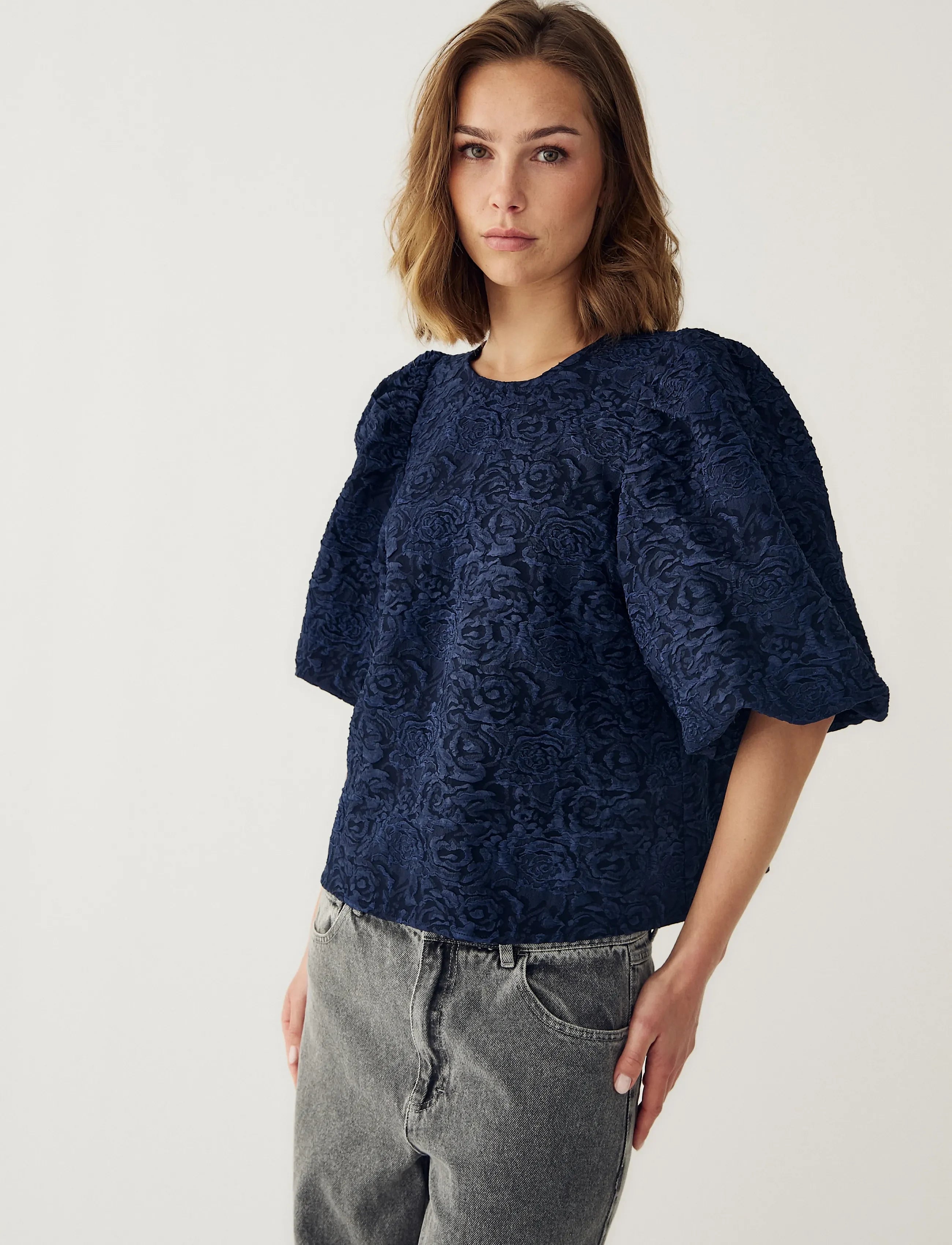 N-shelly blouse navy