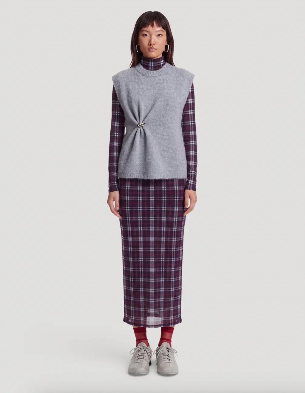 Sofia skirt checkered cherry