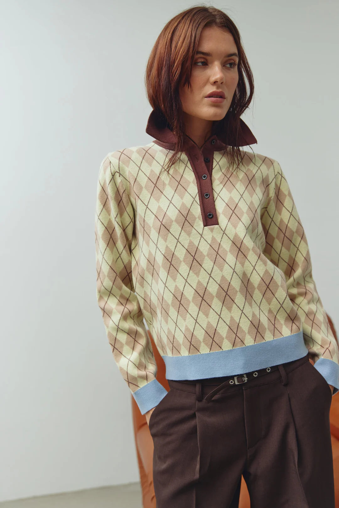 N-makayla knit diya yellow check