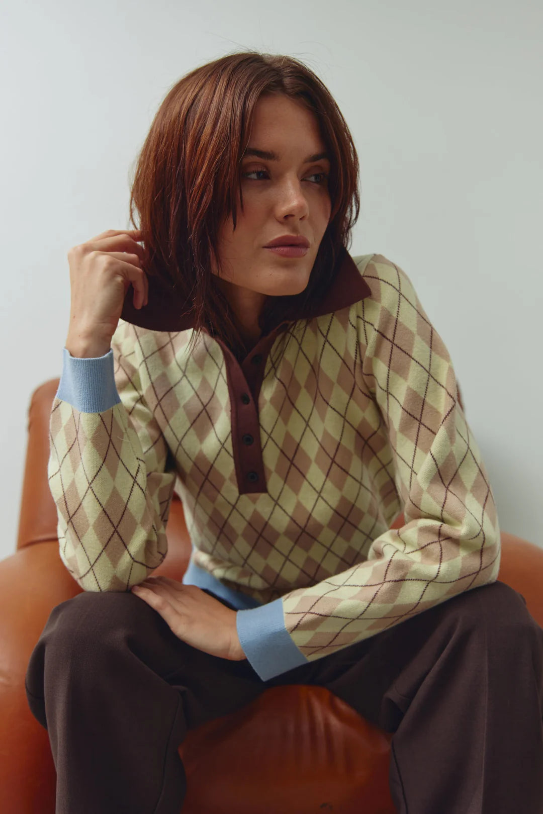 N-makayla knit diya yellow check